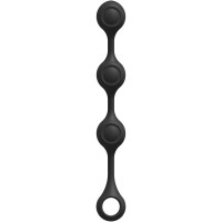 Черные утяжеленные анальные шарики Anal Essentials Weighted Silicone Anal Balls - 34,3 см.