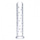 Прозрачный стеклянный фаллос с массажным рельефом 10 Extra Large Glass Dildo - 25,5 см.