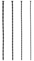 Набор из 4 черных стимуляторов уретры Spiral Screw Plug Set