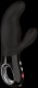 Элегантный чёрный перезаряжаемый вибратор MiSS Bi с клиторальным отростком - 17 см.