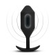Черная вибропробка для ношения Vibrating Snug Plug 5 - 16,5 см.