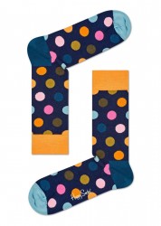 Темно-синие носки унисекс Big Dot Sock в цветной горох Happy socks
