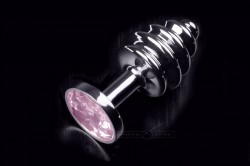 Маленькая витая пробка с розовым кристаллом - 7,5 см. Маленькая витая пробка с розовым кристаллом - 7,5 см.
