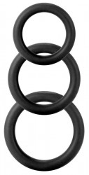 Набор из 3 чёрных эрекционных колец разного диаметра Twiddle Rings