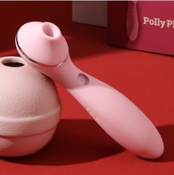 Розовый мембранный вибростимулятор клитора Polly Plus - 16,8 см.