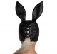 Чёрная маска кролика из экокожи