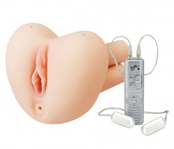 Нежная вибровагина с анусом и пультом управления