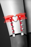 Красная подвязка с сердцем и шипами GARTER WITH HEART Bijoux Pour Toi