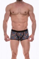 Темно-серые трусы-боксеры с разноцветным принтом Don Moris
