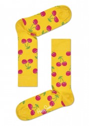 Желтые носки унисекс Cherry Sock с вишенками Happy socks