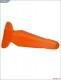 Оранжевая изогнутая анальная пробка из геля - 13 см.