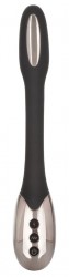 Черный гибкий вибромассажер с электростимуляцией Electro-Spark - 23,5 см.