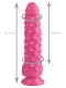 Розовый реалистичный фаллоимитатор с пупырышками на присоске - 23,5 см.