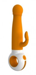 Оранжево-белый водонепроницаемый вибратор O-zone