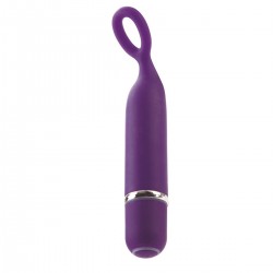 Фиолетовый мини-вибромассажер Lia Mini Massager Pleasure O - 11,5 см.