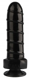 Черная анальная втулка в виде болта - 21 см.