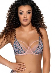 Бюстгальтер на косточках с мягкой чашкой и бирюзовой контрастной отделкой AVA Бюстгальтер на косточках с мягкой чашкой и бирюзовой контрастной отделкой AVA