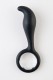 Чёрный анальный стимулятор с ручкой-кольцом - 14 см.