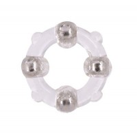 Эрекционное кольцо с 4 бусинами Menzstuff Stud Ring Clear