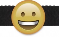 Кляп-смайлик Smiley Emoji с черными лентами