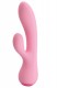 Нежно-розовый вибратор Zachary с клиторальным стимулятором - 17,8 см.