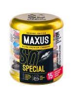 Презервативы с точками и рёбрами в металлическом кейсе Maxus Special - 15 шт.