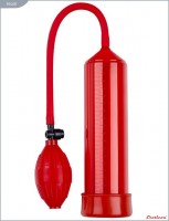 Красная вакуумная помпа Eroticon Pump X1 с грушей