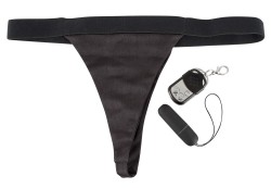 Чёрные вибротрусики Vibrating Panties с пультом управления