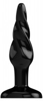 Черная витая анальная пробка Rounded 5 Inch - 12,7 см.