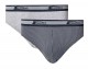 Набор из 2 трусов-слип - серый меланж и черный набивной L