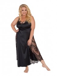 Длинная сорочка plus size с кружевными вставками Akcent Длинная сорочка plus size с кружевными вставками Akcent