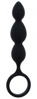 Черная анальная пробка-елочка Silicone Anal Bead - 16,5 см.