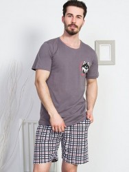 Мужской комплект с шортами в мелкую клеточку Vienetta