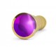 Золотистая фигурная анальная пробка R10 Rich Gold/Purple с фиолетовым кристаллом - 14,5 см.