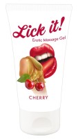 Лубрикант на водной основе Lick it! Cherry с ароматом вишни - 50 мл.