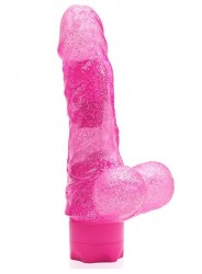 Розовый водонепроницаемый вибратор Jelly Joy Elastic Enigma Multispeed Vibe - 15 см.
