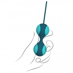 Бирюзовые вагинальные шарики дуэт Stella Ii со сменным грузом