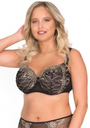 Бюстгальтер с мягкими чашками plus size и вышивкой телесной нитью Akcent Бюстгальтер с мягкими чашками plus size и вышивкой телесной нитью Akcent