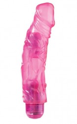 Розовый гелевый вибромассажёр Jelly Joy 7INCH 10 Rhythms Pink - 17,5 см.