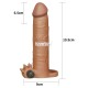 Коричневая вибронасадка-удлинитель на пенис Add 3 Pleasure X Tender Vibrating Penis Sleeve - 19,5 см.