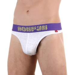 Светло-серые меланжевые трусы-тонги с брендированной резинкой Boefje