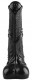 Черный фаллоимитатор-реалистик с мошонкой - 25 см.