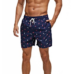 Темно-синие мужские пляжные шорты с принтом в виде акул Romeo Rossi