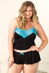 Комплект из вискозы Plus size lounge cami & shorts Leg Avenue