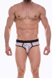 Мужские трусы-брифы с разноцветным принтом в виде штампов Don Moris