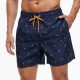 Темно-синие мужские пляжные шорты с принтом в виде пальм Romeo Rossi