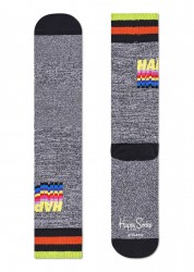 Меланжевые носки Athletic Happy Sock с цветными полосками Happy socks
