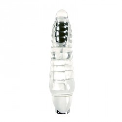 Прозрачный вибромассажёр Aurora Light Up - 18,4 см. Прозрачный вибромассажёр Aurora Light Up - 18,4 см.