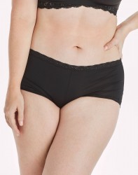 Черные трусы-шорты из микрофибры с кружевной отделкой Maidenform