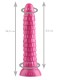 Розовый рельефный фантазийный фаллоимитатор - 26,5 см.